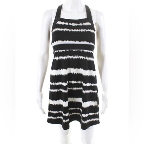 SOYBU Womens Striped Jersey Shelf Bra Sheath Dress Black White Size Small - Picture 5 of 5